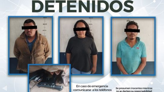 Arresta policía de Huamantla a tres personas a quienes se les detectó