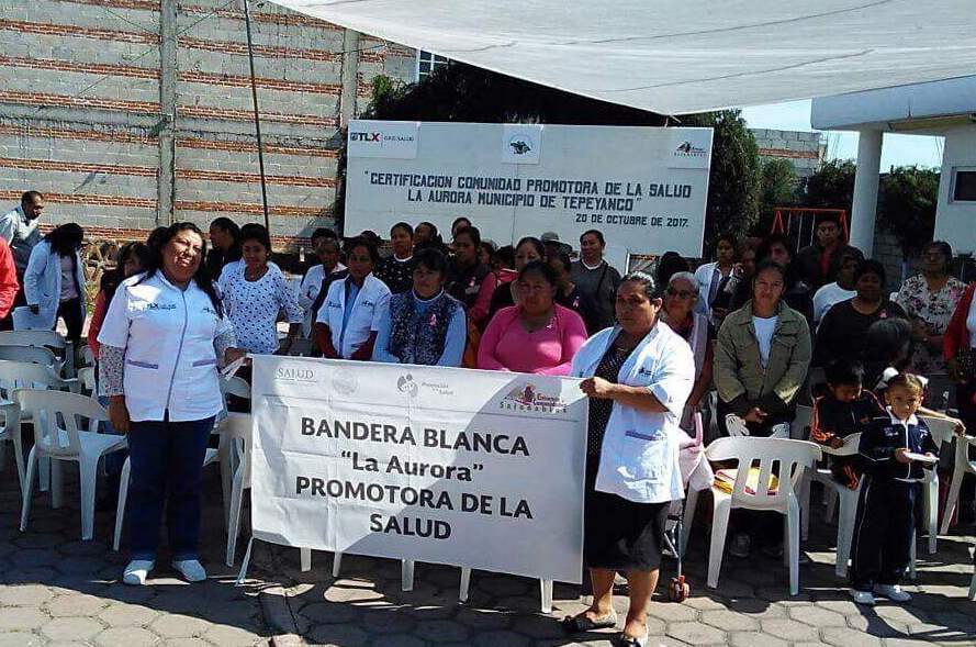 Levantan bandera Blanca en La Aurora por certificación como Comunidad Promotora de la Salud