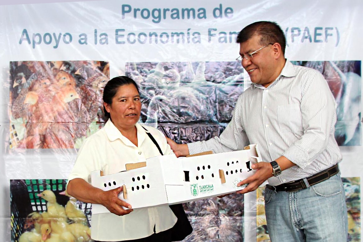 Entrega SEFOA 150 paquetes de aves a familias de Huamantla