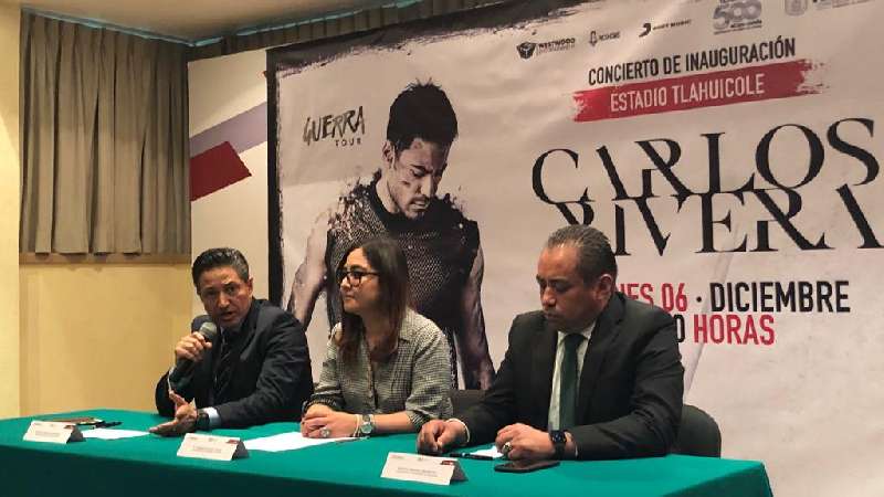 Ofrecerá Carlos Rivera concierto gratuito en estadio Tlahuicole