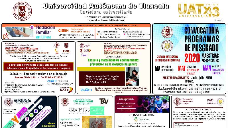 Conoce Las Actividades Que Desarrolla La Uatx En Distintos Ambitos Con La Cartelera Miercoles 29 De