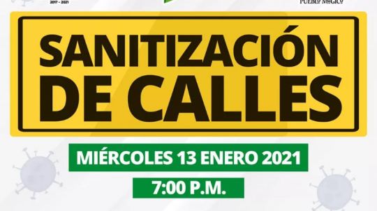 Gobierno Municipal realizará acciones de sanitización en calles céntricas de Huamantla 