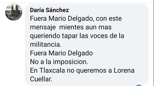 Se le cae discurso de democracia a Morena, rechazan imposición de Lorena en Tlaxcala