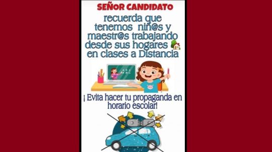 Respetar horario escolar y no interrumpirlo con propaganda electoral, la demanda a candidatos que se multiplica en redes