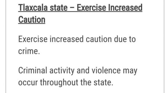 Tomar precauciones al viajar a Tlaxcala, pide gobierno de Estados Unidos a sus ciudadanos 