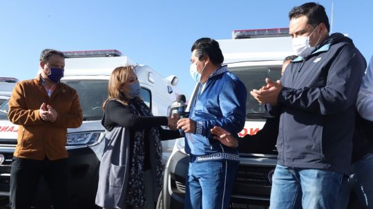 Entregó Lorena Cuéllar cisneros 27 ambulancias a municipios, SESA y C4