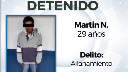 Detiene seguridad pública de Huamantla a presunto delincuente por allanamiento de morada en Benito Juárez