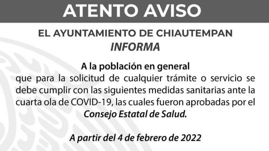 Gustavo Jiménez le cierra la puerta a no vacunados en Chiautempan, no podrán solicitar tramites o servicios