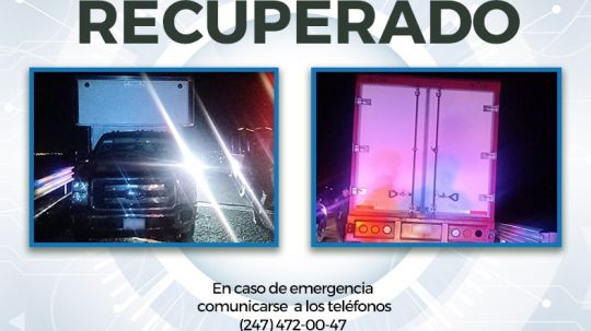 Una camioneta de carga robada en Cuapiaxtla fue localizada por la policía de Huamantla 