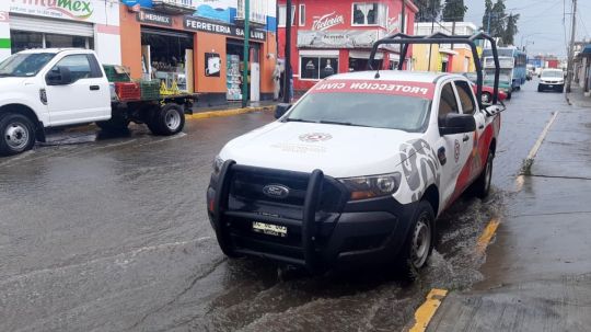 Intensa lluvia azota a Huamantla, no se reportan daños 