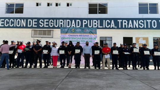 32 elementos de la policía municipal de Huamantla fueron capacitados en competencias básicas de la función policial