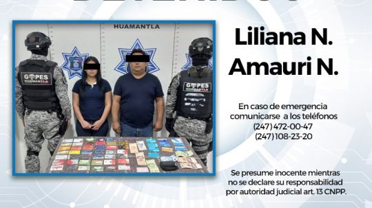 Les cancelan su crédito policía municipal de Huamantla detiene a estafadores con más de 30 tarjetas