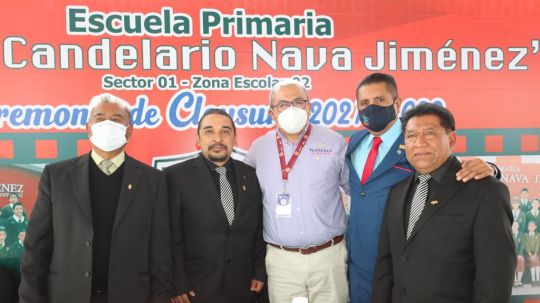 Autoridades educativas asisten a ceremonia de clausura en primaria Candelario Nava Jiménez