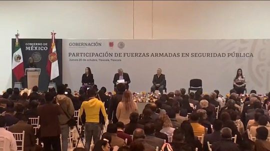 En gira para dar línea a diputados y posicionar imagen, Adán Augusto López anuncia que GN aumentará en Tlaxcala