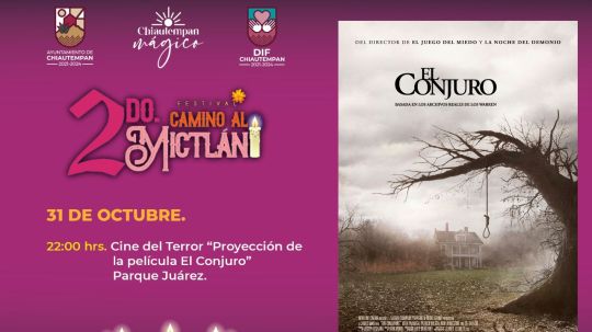 Hoy, 31 de octubre, cine de terror con la proyección El Conjuro en Chiautempan 