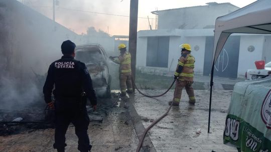 Apoya Policía Municipal de Chiautempan a sofocar incendio en Muñoztla