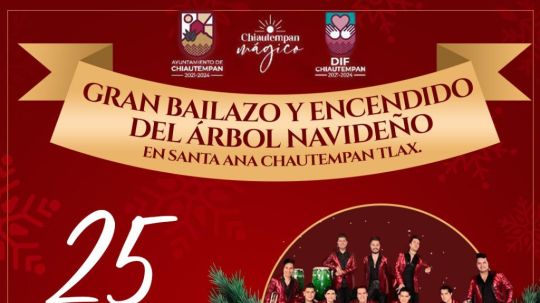Hoy, Grupo G y Campeche Show en el encendido del árbol navideño en Chiautempan
