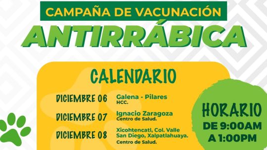 Anuncia ayuntamiento de Huamantla campaña antirrábica gratuita