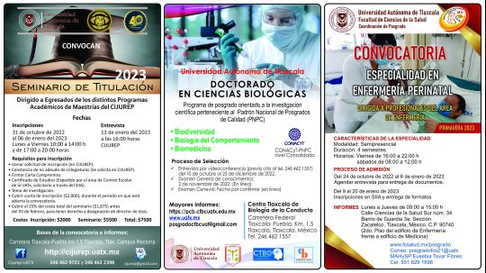 Cartelera de la Universidad Autónoma de Tlaxcala al lunes 19 de diciembre de 2022