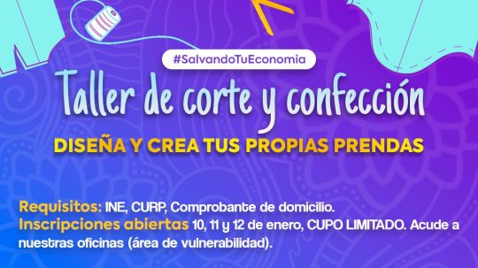 Invita DIF Huamantla a taller de corte y confección del programa salvando tu economía