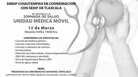 La unidad médica móvil visitará la comunidad de San Rafael Tepatlaxco en Chiautempan
