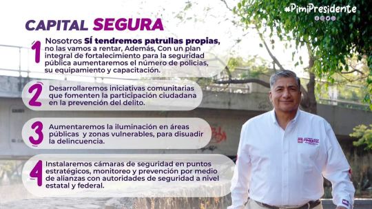 Rescatar la capital de la delincuencia con un proyecto integral, ofrece Adán Pimentel