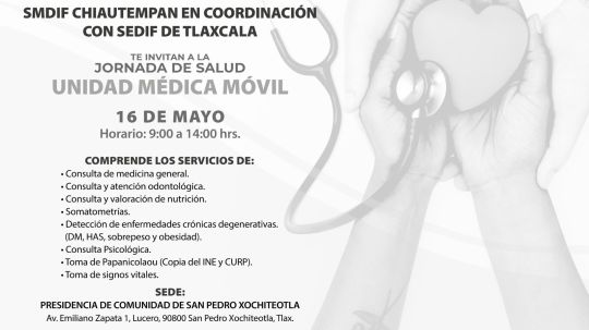 SMDIF de Chiautempan invita a la jornada de salud en Xochiteotla