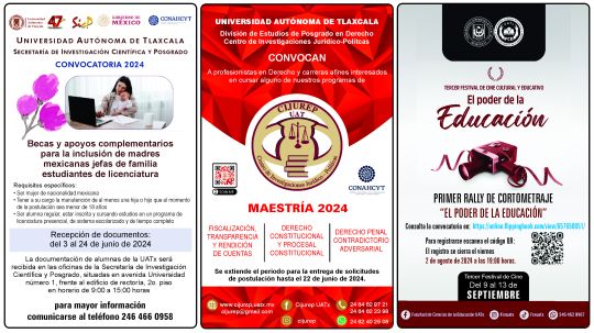 Cartelera de la Universidad Autónoma de Tlaxcala al viernes 21 de junio de 2024