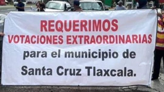 En Santa Cruz Tlaxcala exigen elección extraordinaria