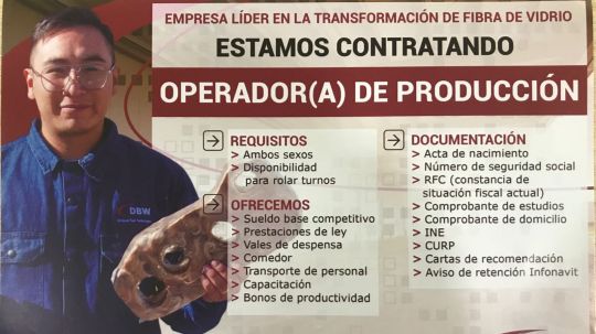 El gobierno de Huamantla invita a participar en vacantes de empresa DBW