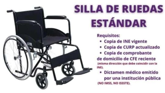 Ayuntamiento y SMDIF Chiautempan invitan a adquirir sillas de rueda estándar