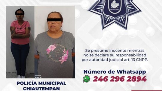 Detiene Policía de Chiautempan a cuatro féminas por faltas administrativas