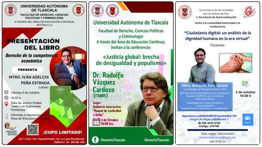 Cartelera de la Universidad Autónoma de Tlaxcala al lunes 30 de septiembre de 2024