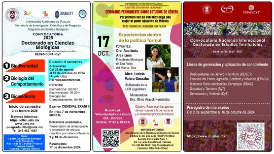 Cartelera de la Universidad Autónoma de Tlaxcala al miércoles 16 de octubre de 2024