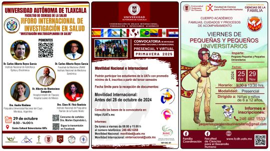 Cartelera de la Universidad Autónoma de Tlaxcala al viernes 25 de octubre de 2024