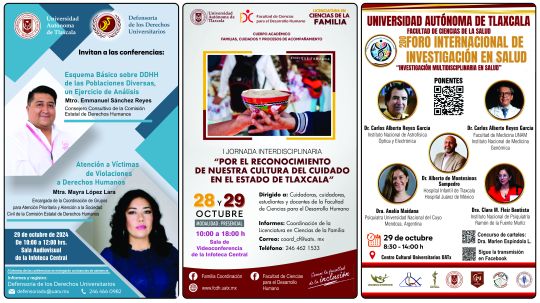 Cartelera de la Universidad Autónoma de Tlaxcala al lunes 28 de octubre de 2024