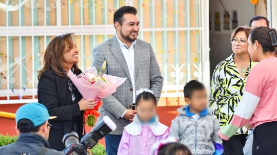 Inauguran Salvador Santos Cedillo y Lorena Cuéllar Cisneros obras públicas y educativas en Huamantla