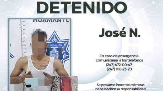 Captura policía de Huamantla a sujeto que despojó de su celular a una mujer