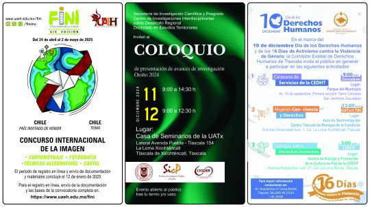 Cartelera de la Universidad Autónoma de Tlaxcala al martes 10 de diciembre de 2024