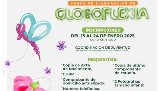 Ayuntamiento de Huamantla invita a participar en nuevo curso de globoflexia que imparte Icatlax