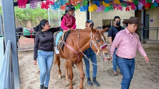 Acerca DIF Huamantla equinoterapia para mejorar la calidad de vida de niñas y niños que lo necesitan