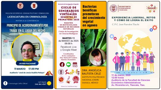 Cartelera de la Universidad Autónoma de Tlaxcala al martes 11 de marzo de 2025