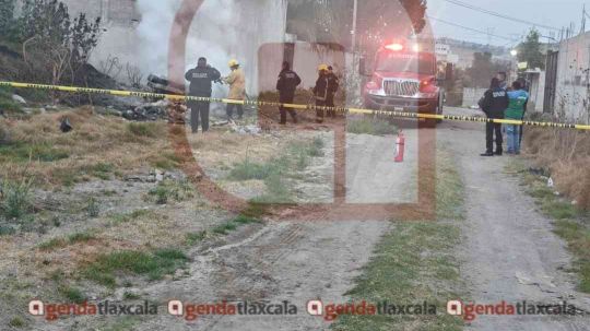 Otra vez San Pablo del Monte, encuentran cuerpo calcinado dentro de vehículo