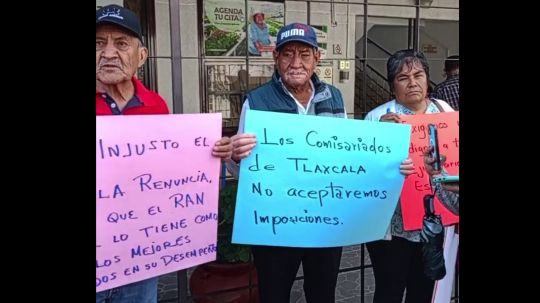 Ejidatarios se manifiestan contra posible nombramiento de titular foráneo en el RAN Tlaxcala