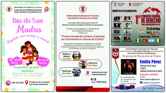 Cartelera de la Universidad Autónoma de Tlaxcala al martes 20 de mayo de 2025