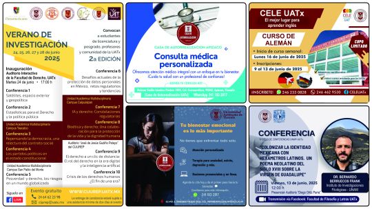 Cartelera de la Universidad Autónoma de Tlaxcala al miércoles 11 de junio de 2025