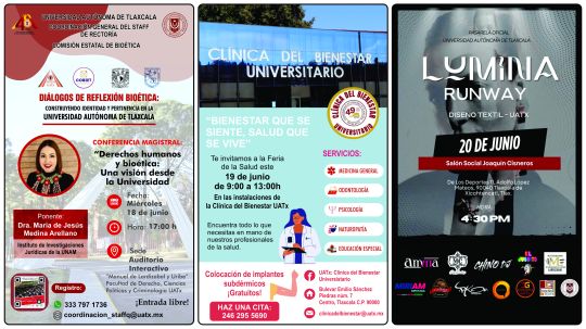 Cartelera de la Universidad Autónoma de Tlaxcala al miércoles 18 de junio de 2025