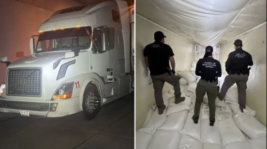 Aseguran 320 kilos de metanfetamina ocultos en un tractocamión en Sinaloa; hay dos detenidos