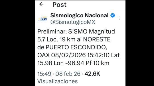 Activación de protocolos de seguridad por sismo en Oaxaca