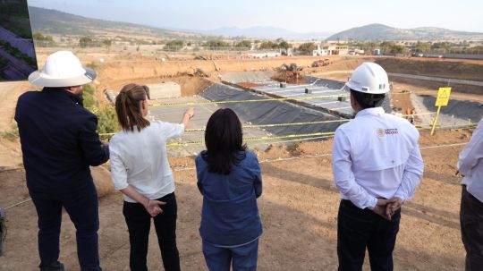 La presidenta Claudia Sheinbaum y la gobernadora Lorena Cuéllar supervisan avances en plantas de tratamiento en Tlaxco